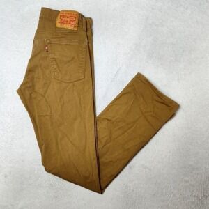 Levis 513 Jeans Mens 30x32 Brown Slim Straight Denim Cotton Stretch 5-Pocket
